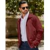 COOFANDY Men’s Lightweight Zip Up Jacket Eisenhower Work Office Jackets Casual Golf Outwear(Wine Red)