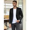 COOFANDY Mens Linen Casual Blazer Slim Fit Sport Coat Two Button Summer Suit Jacket Lightweight Business Sport Jacket(Black)