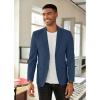 COOFANDY Mens Linen Casual Blazer Slim Fit Sport Coat Two Button Summer Suit Jacket Lightweight Business Sport Jacket(Blue)