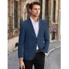 COOFANDY Mens Linen Casual Blazer Slim Fit Sport Coat Two Button Summer Suit Jacket Lightweight Business Sport Jacket(Blue)