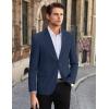 COOFANDY Mens Linen Casual Blazer Slim Fit Sport Coat Two Button Summer Suit Jacket Lightweight Business Sport Jacket(Navy Blue)