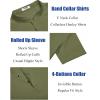 COOFANDY Men’s Linen Henley Shirt Short Sleeve Casual Summer Beach Hippie T Shirts(Army Green)