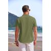 COOFANDY Men’s Linen Henley Shirt Short Sleeve Casual Summer Beach Hippie T Shirts(Army Green)