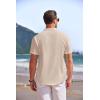 COOFANDY Men’s Linen Henley Shirt Short Sleeve Casual Summer Beach Hippie T Shirts(Khaki)
