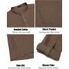 COOFANDY Men’s Linen Henley Shirts Long Sleeve Collarless T-Shirts Longline Kurta Beach Shirts with Pocket(Brown)