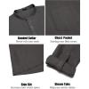 COOFANDY Men’s Linen Henley Shirts Long Sleeve Collarless T-Shirts Longline Kurta Beach Shirts with Pocket(Dark Grey)