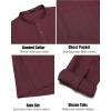 COOFANDY Men’s Linen Henley Shirts Long Sleeve Collarless T-Shirts Longline Kurta Beach Shirts with Pocket(Wine Red)