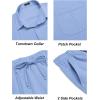 COOFANDY Mens Linen Sets 2 Piece Long Sleeve Button Down Cuban Shirt and Pants Set Summer Beach Set Outfits(Light Blue)