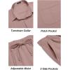 COOFANDY Mens Linen Sets 2 Piece Long Sleeve Button Down Cuban Shirt and Pants Set Summer Beach Set Outfits(Pink)