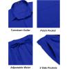 COOFANDY Mens Linen Sets 2 Piece Long Sleeve Button Down Cuban Shirt and Pants Set Summer Beach Set Outfits(Royal Blue)