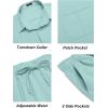 COOFANDY Mens Linen Sets 2 Piece Long Sleeve Button Down Cuban Shirt and Pants Set Summer Beach Set Outfits(Sky Blue)