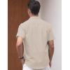 COOFANDY Mens Linen Shirt Casual Short Sleeve Button Down Shirts Summer Beach Vacation Tops(Champagne)