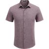 COOFANDY Mens Linen Shirt Casual Short Sleeve Button Down Shirts Summer Beach Vacation Tops(Date Red)