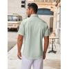 COOFANDY Men’s Linen Shirts Short Sleeve Casual Shirts Summer Beach Button Down Shirts with Pocket(Light Green)