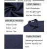 COOFANDY Men’s Linen Shirts Short Sleeve Casual Shirts Summer Beach Button Down Shirts with Pocket(Navy Blue)