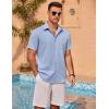 COOFANDY Men’s Linen Short Sleeve Button Down Shirts Casual Summer Beach Vacation Shirts(Angel Falls)