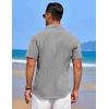 COOFANDY Men’s Linen Short Sleeve Button Down Shirts Casual Summer Beach Vacation Shirts(Harbor Mist)
