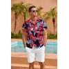 COOFANDY Men’s Linen Short Sleeve Button Down Shirts Casual Summer Beach Vacation Shirts(Navy-floral)