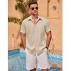 COOFANDY Men’s Linen Short Sleeve Button Down Shirts Casual Summer Beach Vacation Shirts(Shortbread)