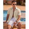 COOFANDY Men’s Linen Short Sleeve Button Down Shirts Casual Summer Beach Vacation Shirts(Shortbread)