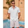 COOFANDY Men’s Linen Short Sleeve Button Down Shirts Casual Summer Beach Vacation Shirts(White)