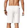 COOFANDY Men’s Linen Shorts Casual Summer Beach Shorts Elastic Waist Drawstring Vacation Shorts with Pockets(A_white)