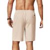 COOFANDY Men’s Linen Shorts Casual Summer Beach Shorts Elastic Waist Drawstring Vacation Shorts with Pockets(Beige)
