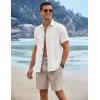 COOFANDY Men’s Linen Shorts Casual Summer Beach Shorts Elastic Waist Drawstring Vacation Shorts with Pockets(Khaki)