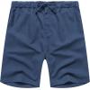 COOFANDY Mens Linen Shorts Elastic Waist Drawstring Casual Summer Beach Shorts(Denim Blue)