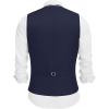COOFANDY Men’s Linen Vest Casual Linen Slim Fit Suit Vests Dress Waistcoat Wedding Business Prom(Navy Blue)
