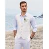COOFANDY Men’s Linen Vest Casual Linen Slim Fit Suit Vests Dress Waistcoat Wedding Business Prom(White)