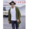 COOFANDY Men’s Long Hooded Cardigan Shawl Collar Lightweight Open Front Drape Cape Overcoat with Pockets(Arm Green)