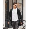 COOFANDY Men’s Long Hooded Cardigan Shawl Collar Lightweight Open Front Drape Cape Overcoat with Pockets(Black)