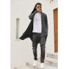 COOFANDY Men’s Long Hooded Cardigan Shawl Collar Lightweight Open Front Drape Cape Overcoat with Pockets(Dark Gray)