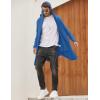 COOFANDY Men’s Long Hooded Cardigan Shawl Collar Lightweight Open Front Drape Cape Overcoat with Pockets(Dark Navy)
