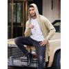 COOFANDY Men’s Long Hooded Cardigan Shawl Collar Lightweight Open Front Drape Cape Overcoat with Pockets(Khaki)
