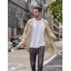 COOFANDY Men’s Long Hooded Cardigan Shawl Collar Lightweight Open Front Drape Cape Overcoat with Pockets(Khaki)