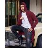 COOFANDY Men’s Long Hooded Cardigan Shawl Collar Lightweight Open Front Drape Cape Overcoat with Pockets(Wine Red)