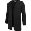 COOFANDY Mens Long Open Front Cardigan Sweater Lightweight Hooded Knitted Cardigan Sweaters with Pockets