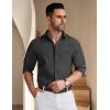 COOFANDY Men’s Long Sleeve Button Down Shirt Casual Lightweight Shacket Spring Fall Shirt Jacket Overshirt with Pockets(Dark Grey)