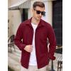 COOFANDY Men’s Long Sleeve Button Down Shirt Casual Lightweight Shacket Spring Fall Shirt Jacket Overshirt with Pockets(Dark Red)