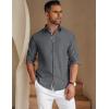 COOFANDY Men’s Long Sleeve Button Down Shirt Casual Lightweight Shacket Spring Fall Shirt Jacket Overshirt with Pockets(Grey)