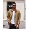 COOFANDY Men’s Long Sleeve Button Down Shirt Casual Lightweight Shacket Spring Fall Shirt Jacket Overshirt with Pockets(Khaki)