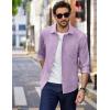 COOFANDY Men’s Long Sleeve Button Down Shirt Casual Lightweight Shacket Spring Fall Shirt Jacket Overshirt with Pockets(Light Purple)