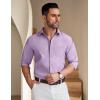 COOFANDY Men’s Long Sleeve Button Down Shirt Casual Lightweight Shacket Spring Fall Shirt Jacket Overshirt with Pockets(Light Purple)