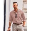 COOFANDY Men’s Long Sleeve Button Down Shirt Wrinkle Free Untucked Dress Shirt Casual Denim Shirt(Dusty Pink)