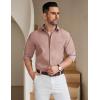 COOFANDY Men’s Long Sleeve Button Down Shirt Wrinkle Free Untucked Dress Shirt Casual Denim Shirt(Dusty Pink)