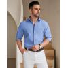 COOFANDY Men’s Long Sleeve Button Down Shirt Wrinkle Free Untucked Dress Shirt Casual Denim Shirt(Light Blue)