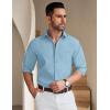 COOFANDY Men’s Long Sleeve Button Down Shirt Wrinkle Free Untucked Dress Shirt Casual Denim Shirt(Sky Blue)