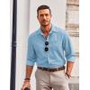 COOFANDY Men’s Long Sleeve Button Down Shirt Wrinkle Free Untucked Dress Shirt Casual Denim Shirt(Sky Blue)